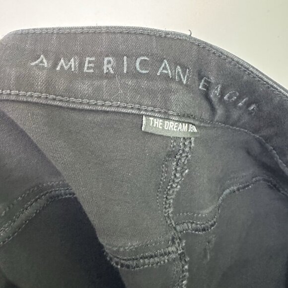 American Eagle Jeans Womens Size 20 Regular Black High Rise Jegging Distressed - Picture 6 of 7